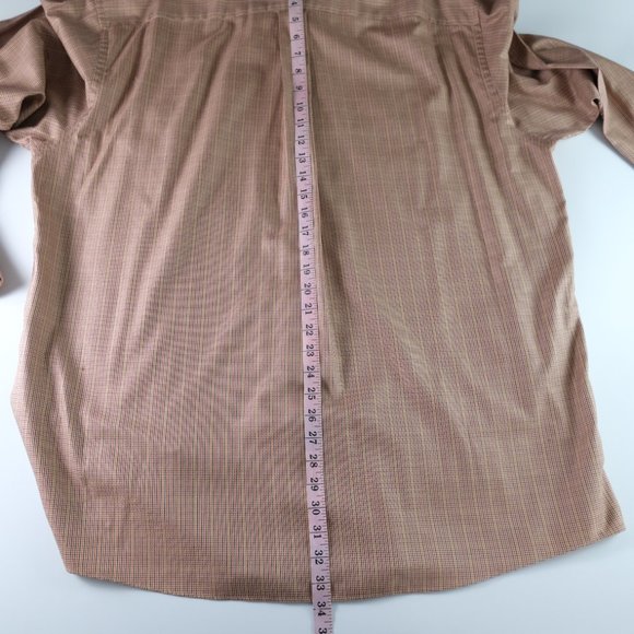 Jos. A. Bank Men's Travelers's Collection XL Button Down Shirt Brown Checked - Picture 8 of 10